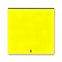 3559H-A00655 64  Kryt spínače kolébkového s červeným průzorem, žlutá / kouřová černá